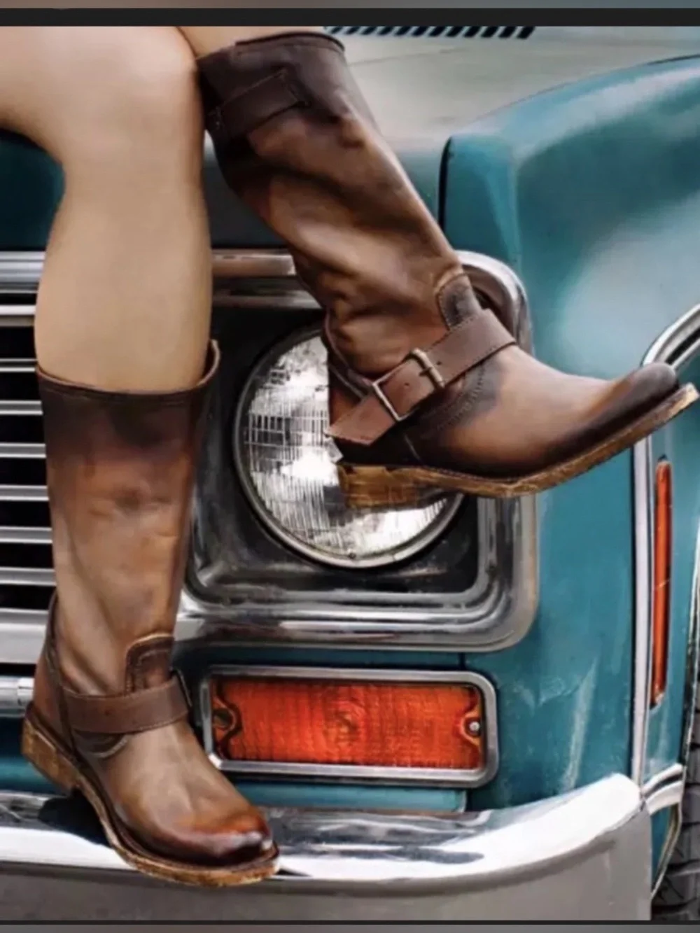 Freebird by Steven CROSBY MOTO BIKER BOOTS NIB Gray Brown - Picture 3 of 11